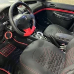 رودری چرم 206 مشکی/ قرمز