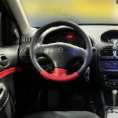 غربیلک فرمان پژو 206 قرمز/ مشکی